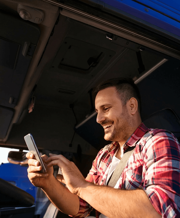 Truck driver using app