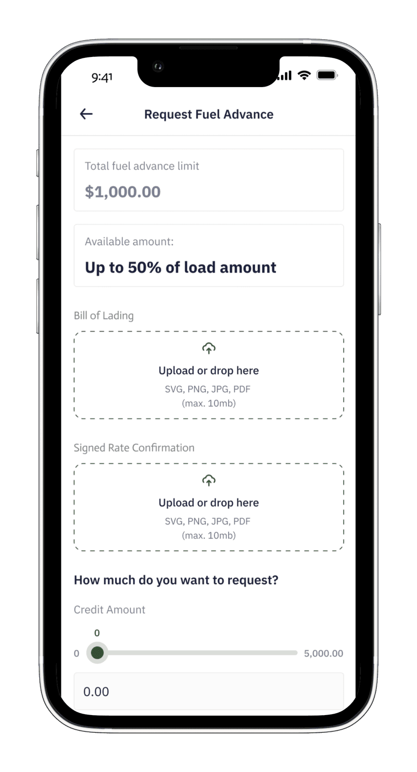 Request a fuel advance on TACH